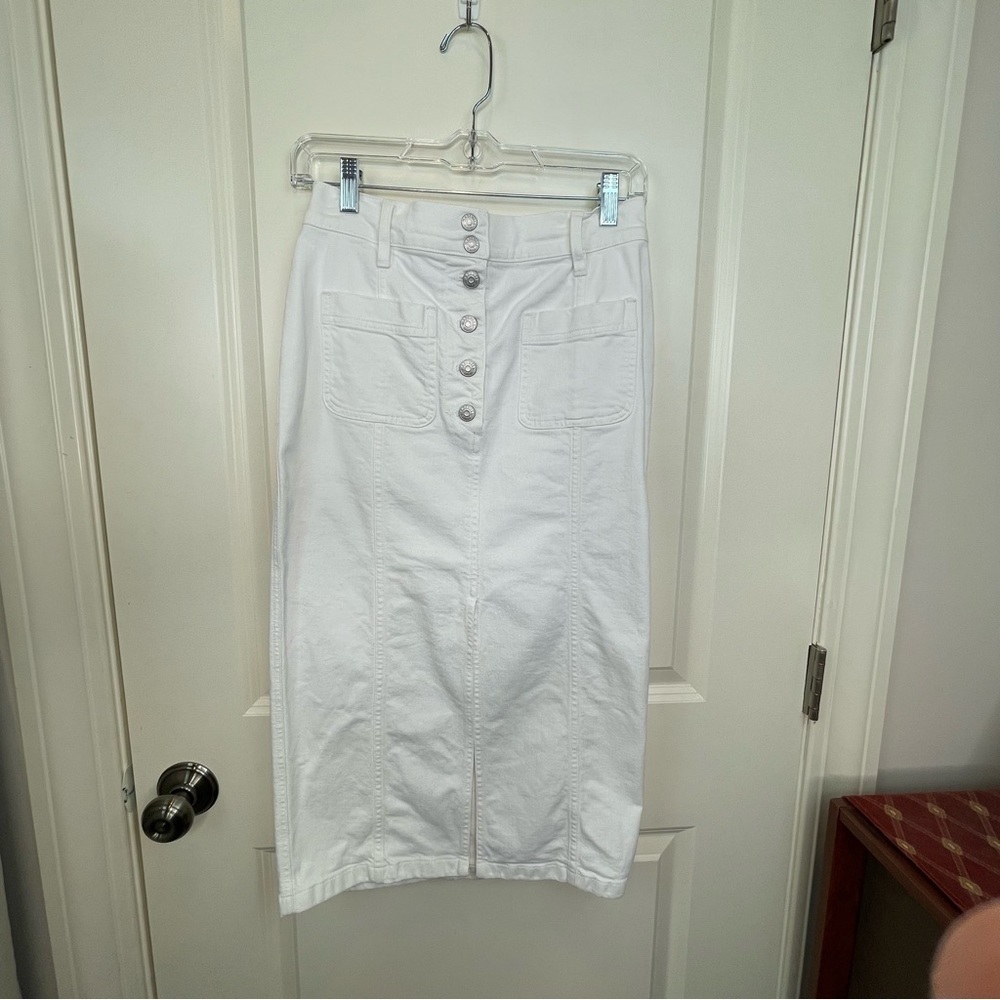 Madewell White High-Slit Jean Skirt 27 - Picture 3 of 17